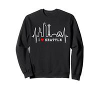 Seattle Skyline Battito del Cuore Stati Uniti Amo Seattle Felpa