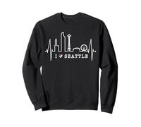 Seattle Skyline Battito del Cuore Stati Uniti Amo Seattle Felpa