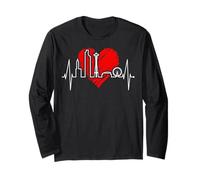 Seattle Skyline Battito del Cuore Stati Uniti Amo Seattle Maglia a Manica