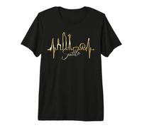 Seattle Skyline Battito del Cuore Stati Uniti Amo Seattle Maglietta Premium