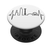 Seattle Skyline Battito del Cuore Stati Uniti Amo Seattle PopSockets PopGrip Adesivo
