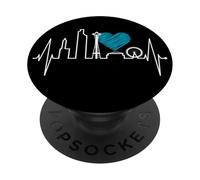 Seattle Skyline Battito del Cuore Stati Uniti Amo Seattle PopSockets PopGrip Adesivo