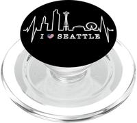 Seattle Skyline Battito del Cuore Stati Uniti Amo Seattle PopSockets PopGrip per MagSafe