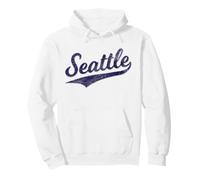 Seattle State of Washington Baseball Script Flag Swoosh Felpa con Cappuccio