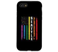 Seattle Us American Flag Rainbow Gay LGBT Pride Month Custodia per iPhone SE (2020) / 7/8