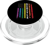 Seattle Us American Flag Rainbow Gay LGBT Pride Month PopSockets PopGrip per MagSafe