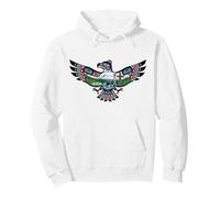 Seattle, Washington Eagle Monumenti Mt Rainier, Orca e Totem Felpa con Cappuccio