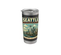 Seattle Washington viaggio Seattle Vacanze Bicchiere termico in acciaio inox doppia parete
