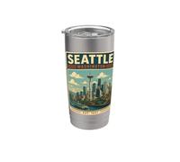 Seattle Washington viaggio Seattle Vacanze Bicchiere termico in acciaio inox doppia parete