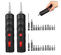 Seattleget Cordless Electric Screwdriver, Mini Power Drill, Hand Tools Set, Rechargeable Portable Automatic Screwdrivers Kit, Includes 12PCS Bit, for Mobile Phone Laptop Repair Home(2sets)
