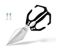 Seattleget Heavy-Duty Kitchen Shears, High-Carbon Steel Poultry Shears Ergonomic Handle, for Chicken, Meat, Seafood & Bone Cutting (Black)