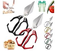 Seattleget Multifunctional Heavy-Duty Kitchen Shears, 2 in 1 Kitchen Scissors All Purpose with Walnut Cracker, Ergonomic Handle, for Chicken, Meat, Seafood Cutting (2pcs-1)