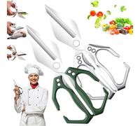 Seattleget Multifunctional Heavy-Duty Kitchen Shears, All-Purpose Stainless Steel Scissors, Sharp Chicken Bone Scissors, for Chicken, Meat, Seafood, Bone Cutting (Green+Silver)