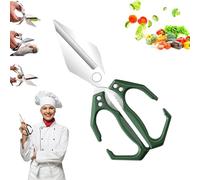 Seattleget Multifunctional Heavy-Duty Kitchen Shears, All-Purpose Stainless Steel Scissors, Sharp Chicken Bone Scissors, for Chicken, Meat, Seafood, Bone Cutting (Green)