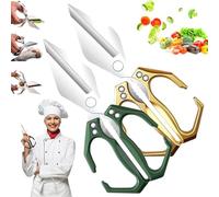 Seattleget Multifunctional Heavy-Duty Kitchen Shears, All-Purpose Stainless Steel Scissors, Sharp Chicken Bone Scissors, for Chicken, Meat, Seafood, Bone Cutting (Green+Gold)