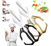 Seattleget Multifunctional Heavy-Duty Kitchen Shears, All-Purpose Stainless Steel Scissors, Sharp Chicken Bone Scissors, for Chicken, Meat, Seafood, Bone Cutting (Black +Gold)