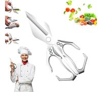 Seattleget Multifunctional Heavy-Duty Kitchen Shears, All-Purpose Stainless Steel Scissors, Sharp Chicken Bone Scissors, for Chicken, Meat, Seafood, Bone Cutting (Silver)
