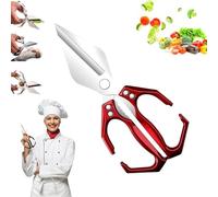 Seattleget Multifunctional Heavy-Duty Kitchen Shears, All-Purpose Stainless Steel Scissors, Sharp Chicken Bone Scissors, for Chicken, Meat, Seafood, Bone Cutting (Red)