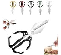 Seattleget Multifunctional Heavy-Duty Kitchen Shears,Heavy Duty Kitchen Scissors with Ergonomic Handle,2 in 1 kitchen scissors, Food with Chicken, Meat (black)