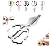 Seattleget Multifunctional Heavy-Duty Kitchen Shears,Heavy Duty Kitchen Scissors with Ergonomic Handle,2 in 1 kitchen scissors, Food with Chicken, Meat (silver)
