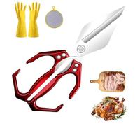 Seattleget Multifunctional Heavy-Duty Kitchen Shears, Japanese Cooking Shearss for Food, Scissors for Food with Ergonomic Handle, for Chicken, Seafood, Bone Cutting. (Red)
