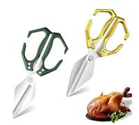 Seattleget Multifunctional Heavy-Duty Kitchen Shears, Multifunctional Heavy-Duty Kitchen Shears with Ergonomic Handle, for Seafood, Chicken Bones and Turkey Cutting (Mix3,2PCS)