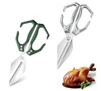 Seattleget Multifunctional Heavy-Duty Kitchen Shears, Multifunctional Heavy-Duty Kitchen Shears with Ergonomic Handle, for Seafood, Chicken Bones and Turkey Cutting (Mix2,2PCS)