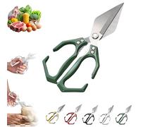 Seattleget Multifunctional Heavy-Duty Kitchen Shears, Multifunctional Stainless Steel Kitchen Shears, New 2 in 1 Kitchen Scissors for Cutting Roots and Chicken, Duck, Fish (Green)