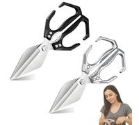 Seattleget Multifunctional Heavy-Duty Kitchen Shears, Seattleget Heavy Duty Cut Bone, Sharp Stainless Poultry Scissors, for Chicken Bones, Turkey, Seafood Cutting (Black+Silver)
