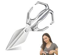 Seattleget Multifunctional Heavy-Duty Kitchen Shears, Seattleget Heavy Duty Cut Bone, Sharp Stainless Poultry Scissors, for Chicken Bones, Turkey, Seafood Cutting (Silver)