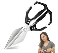 Seattleget Multifunctional Heavy-Duty Kitchen Shears, Seattleget Heavy Duty Cut Bone, Sharp Stainless Poultry Scissors, for Chicken Bones, Turkey, Seafood Cutting (Black)