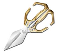 Seattleget Multifunctional,Seattleget Multifunctional Heavy Duty Kitchen Shears,2 in 1 Ergonomic Kitchen Scissors,Japanese Cooking Shearss,for Food Chicken Bones and Turkey (Gold)