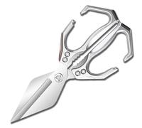 Seattleget Multifunctional,Seattleget Multifunctional Heavy Duty Kitchen Shears,2 in 1 Ergonomic Kitchen Scissors,Japanese Cooking Shearss,for Food Chicken Bones and Turkey (Silver)