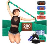Seatwith Cinghia Yoga Estensibile con Passanti - Cinghie per Yoga 200 X 4 Cm con 10 Passanti per la Mobilità - Borsa da Trasporto + Istruzioni per l'Allenamento - Per Fitness, Pilates, Fisioterapia