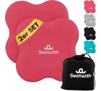 Seatwith Tappetino Ginocchia (Confezione da 2) - Pilates Cuscino con Borsa Trasporto + Istruzioni PDF per l'Allenamento - Massimo Sollievo e Supporto per Ginocchia, Polsi e Gomiti - 20x20 cm -Rosa