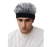 SEAUR Cappello con capelli attaccati da uomo cappello novità con capelli in esecuzione parrucca cappello da uomo cappello con parrucca capelli a spillo cappello di capelli finti teschio padrone di