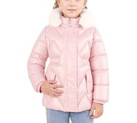 SEAUR - Cappotto invernale per bambini ragazze, giacca invernale calda in pile, mantello foderato e spesso, parka outdoor con cappuccio rimovibile, 3-9 anni, Colore: rosa., 8-9 Jahre