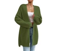 SEAUR Cardigan Casual da Donna Giacca Lunga da Donna Cardigan Lungo Senza Bottoni Maglione da Donna Cardigan a Maglia di Media Lunghezza Cardigan Leggero Casual da Donna Verde XL
