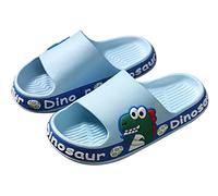 SEAUR Ciabatte da bagno per bambini e bambine, con dinosauro, nuvole, in PVC, morbide e antiscivolo, 24-35, Blu, 32/33 EU