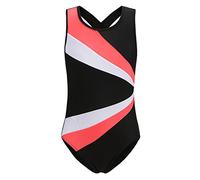 SEAUR - Tuta da ginnastica da bambina, a maniche lunghe, colore nero, senza maniche, danza, balletto, yoga, abbigliamento classico, maglia da ginnastica, 5-14 anni, Rosa-Weiß-Scharz, 13-14 Anni