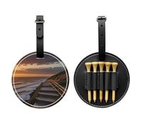 SeaWaves - Borsa portaoggetti per tee da golf, con stampa nera, per uomini, in poliuretano resistente, facile da trasportare, migliora l'esperienza di golf