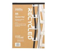 SEAWHITE 32986 - Taccuino CupCycling, blocco per schizzi, carta bianca in formato A4, per la scuola, lo studio o il lavoro creativo