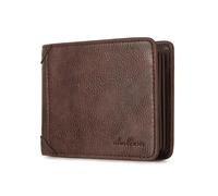 SEAYACK Portamonete vintage PU portafoglio porta carte di credito per gli uomini sacchetto dei soldi portafogli corti tasca portamonete, Marrone scuro