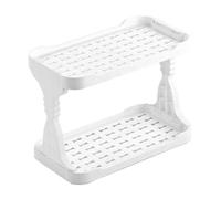 SEAYACK Supporto bianco moderno degli organizzatori di stoccaggio dello scaffale di stoccaggio del desktop di doppio strato con il doppio strato per i vari piani del tavolo