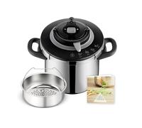 SEB Clipso+ CHEF 10L - Pentola per minuto, 7-10 commensali, induzione, 4 programmi cottura, apertura e chiusura coperchio con una sola mano, P4551500