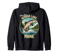 Sebago Lake Trout Fishing - Maine Wilderness Felpa con Cappuccio