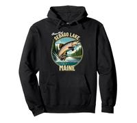 Sebago Lake Trout Fishing - Maine Wilderness Felpa con Cappuccio