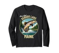 Sebago Lake Trout Fishing - Maine Wilderness Maglia a Manica