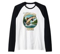 Sebago Lake Trout Fishing - Maine Wilderness Maglia con Maniche Raglan