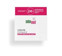 Sebamed Crema viso vitamina E 75 ml, idratante, cura del viso aiuta a trattenere l'umidità, protezione dai raggi UV + invecchiamento precoce, idrata 24 ore, donne e uomini